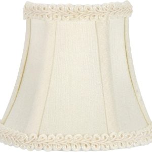 5 Inch Clip on Chandelier Half Shade in Eggshell Silk