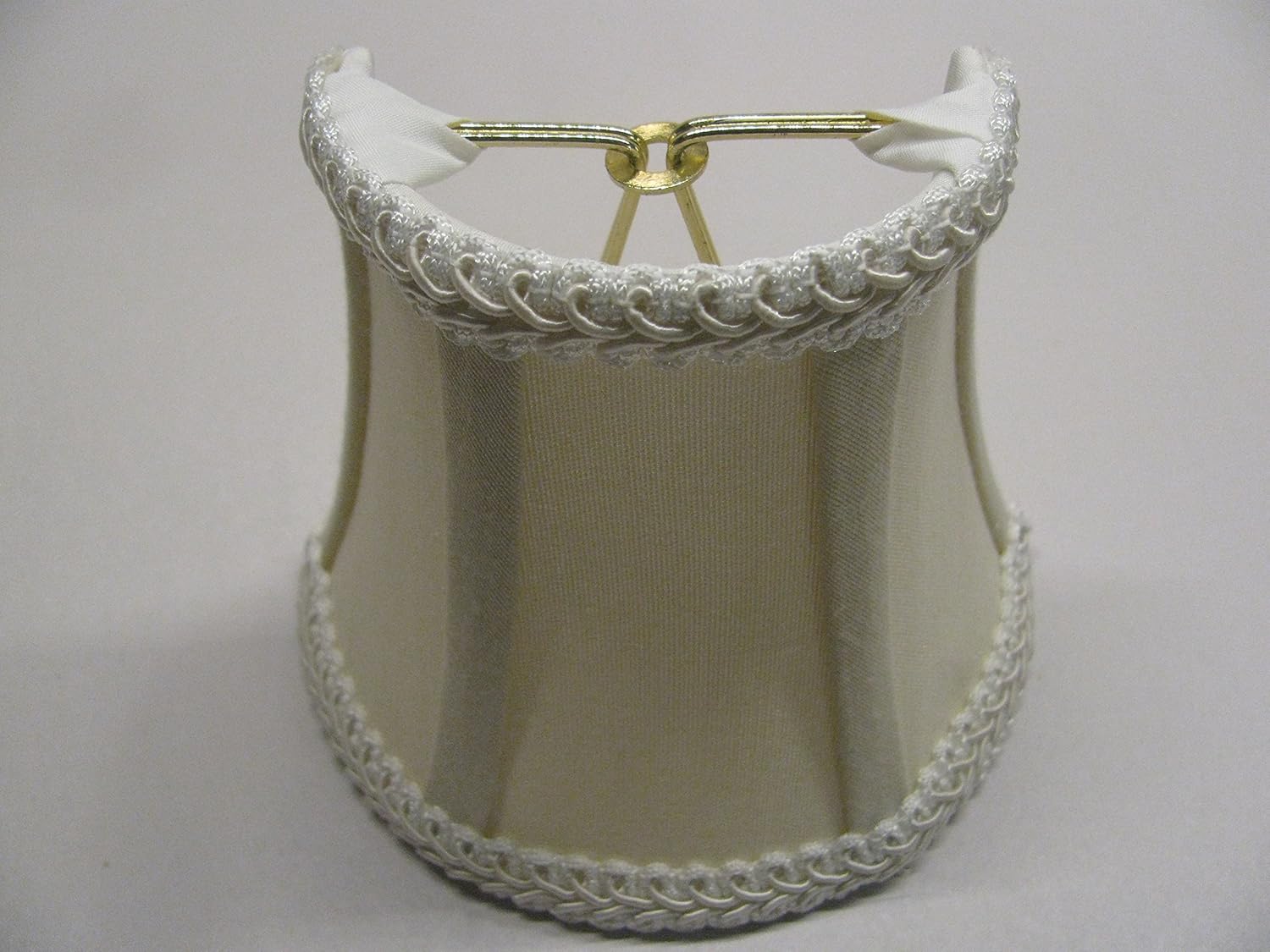 5 Inch Clip on Chandelier Half Shade in Eggshell Silk - Image 2