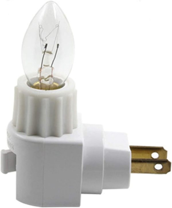 Plug in Night Light,TWDRTDD® 360° Rotatable Waterpfoof Nightlight with On/Off Switch Ideal for Glass Lampshade (White,2Pin Plug)