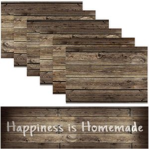 Trivetrunner: Decorative Modular Trivet Runner with 6 pcs Placemats Set Hot Pad, Heat-Resistant Surface,for Hot Plates, Pots, Dishes (Wooden Rustic Set 1 Table Runner + 6 placemats)